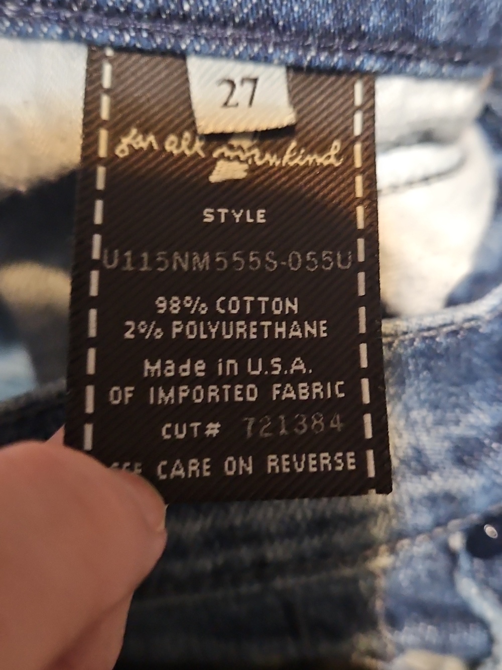7 For All Mankind Dojo Moonwater Wash Low-Rise Flare Jeans Pink To Purple - Picture 12 of 12